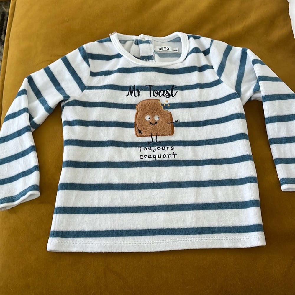 GEMO 36 months toddler striped velour top